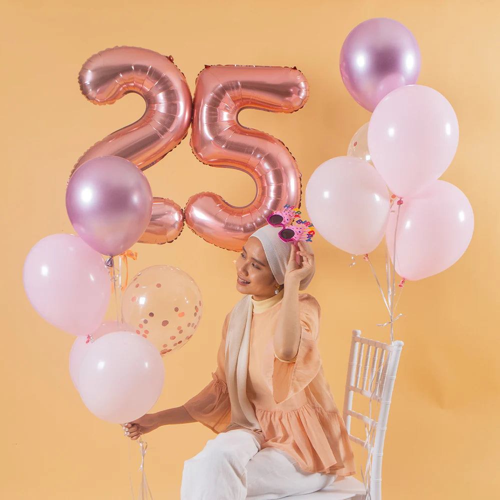 Pretty pink helium foil birthday balloon