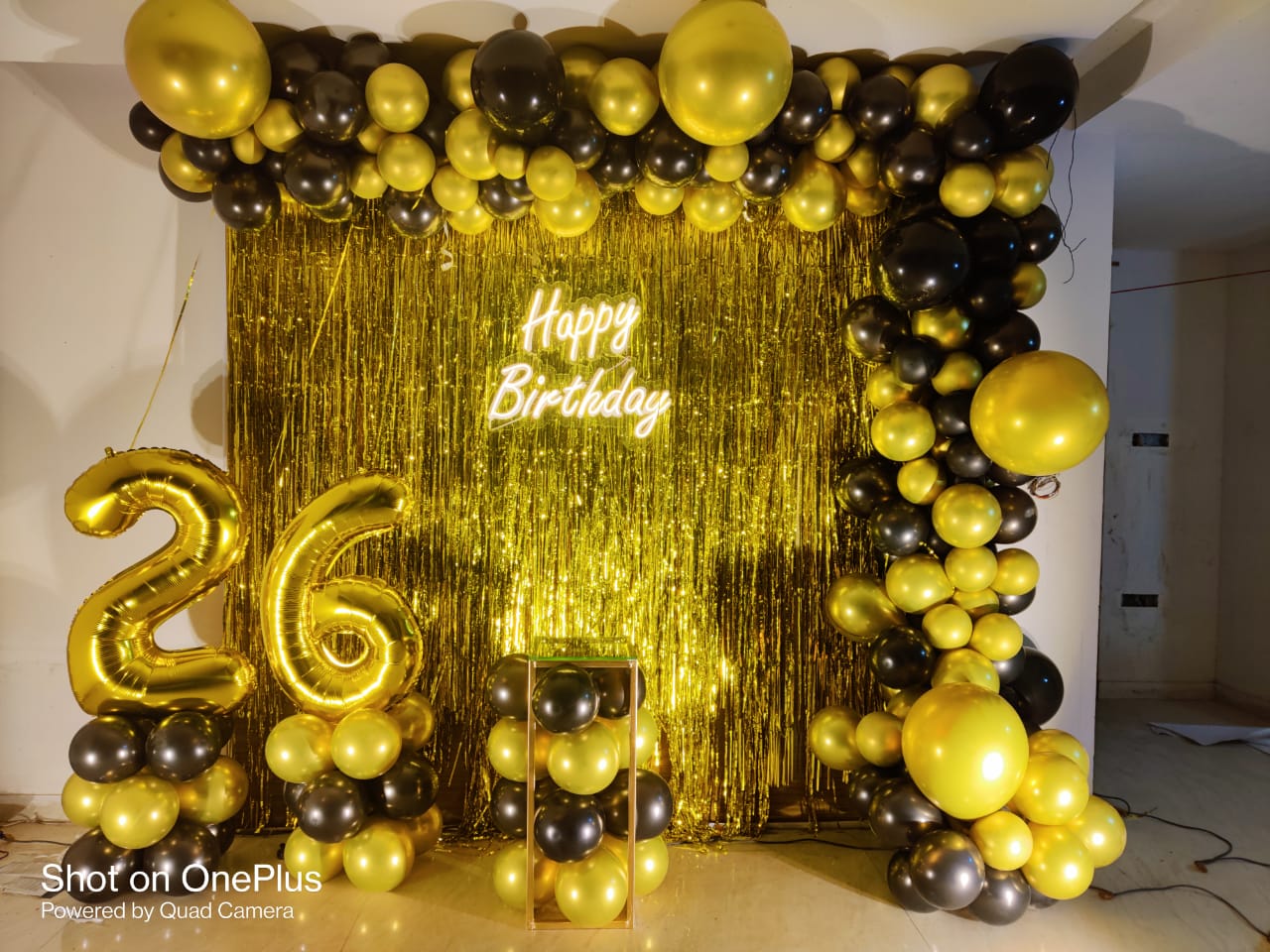 Curtain Backdrop W Balloon Garland